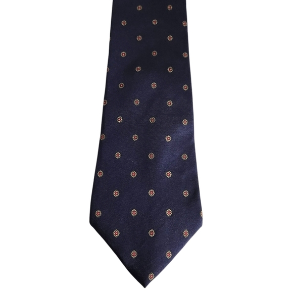 Christian Dior Blue Silk Tie with Polka Dot Pattern - Picture 1 of 6